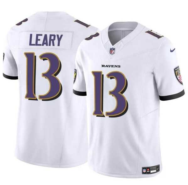 Men & Women & Youth Baltimore Ravens #13 Devin Leary White 2023 F.U.S.E. Vapor Limited Football Jersey